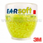 Противошумные вкладыши (беруши) 3М E-A-Rsoft™ в колбе для диспенсера, 500 пар в колбе PD-01-002