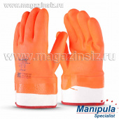 Перчатки Нордик КП (ТР-08) - ПВХ, манжет-крага,оранжевый, -джерси+поропласт, арт. ТР-08