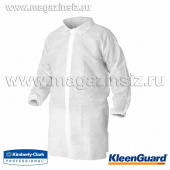 халат для посетителей kleenguard a10 с воротником, карманами