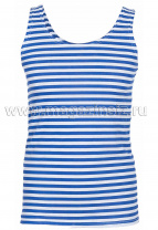 Тельняшка (майка) 100 % хлопок, темно-синяя полоса.