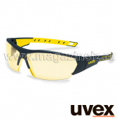 Очки открытые Uvex Ай-Воркс; линза: СуправижнЭкселленс, янтарная, 2С-1,2; оправа: черно-желтая