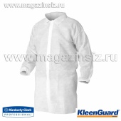 халат для посетителей kleenguard a10 с воротником, карманами