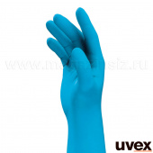 перчатки uvex Ю-Фит одноразовые, нитрил, в упаковке: 100 шт. (картон), р. 7-9