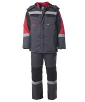 Костюм утепленный «ФОРМУЛА» с СОП куртка, полукомбинезон, цв. т.синий, чёрный, василёк