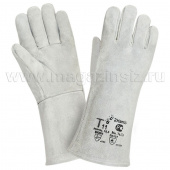 Краги спилковые Т-11 (серые, флисовая подкладка), арт. 1515134