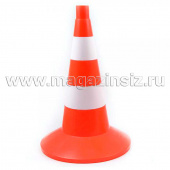 Конус дорожный КС-2.4.0 (510мм, 2 белые полосы, с утяжелителем)