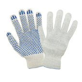 Перчатки трикотажные хб с ПВХ (точка), 10 класс 4 нити, арт. 1515002
