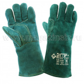 Краги сварщика Диггер+ спилковые зеленые с кевларовой нитью, арт. 1515030